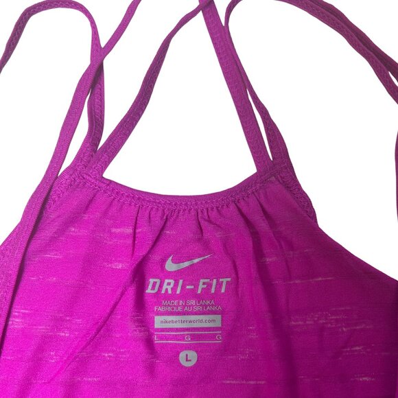 Nike Strappy Dri-Fit Tank Top – Fuchsia | Size L - Picture 3 of 3